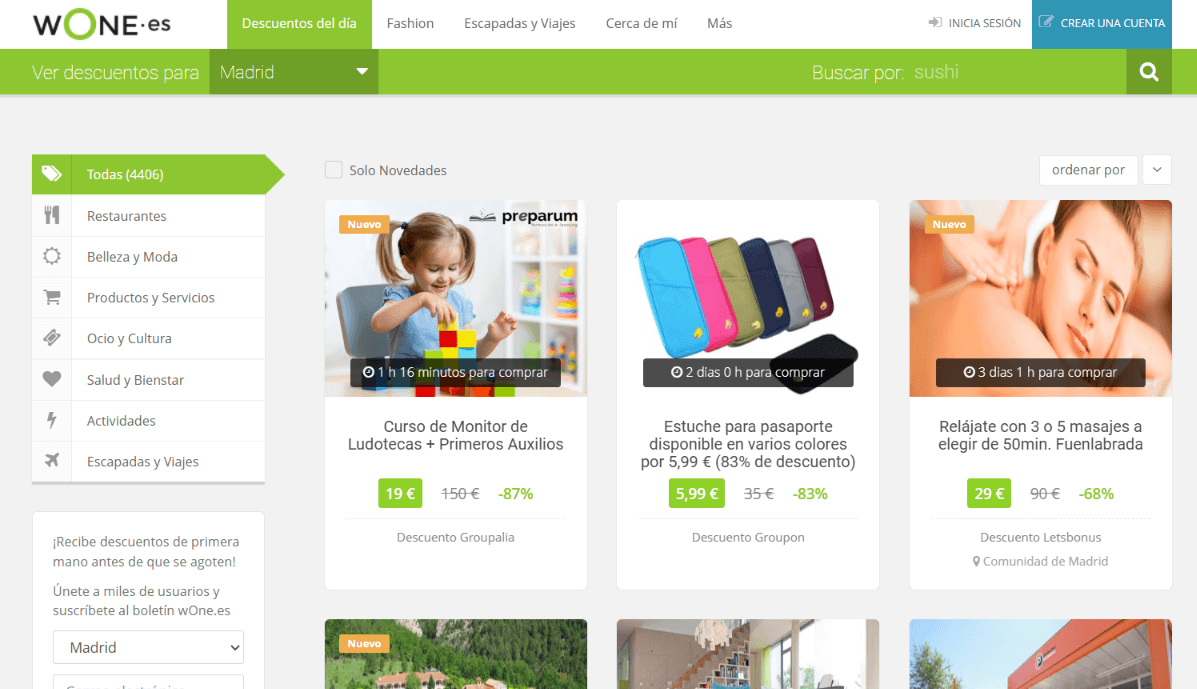 Plataforma wOne.es no mercado espanhol