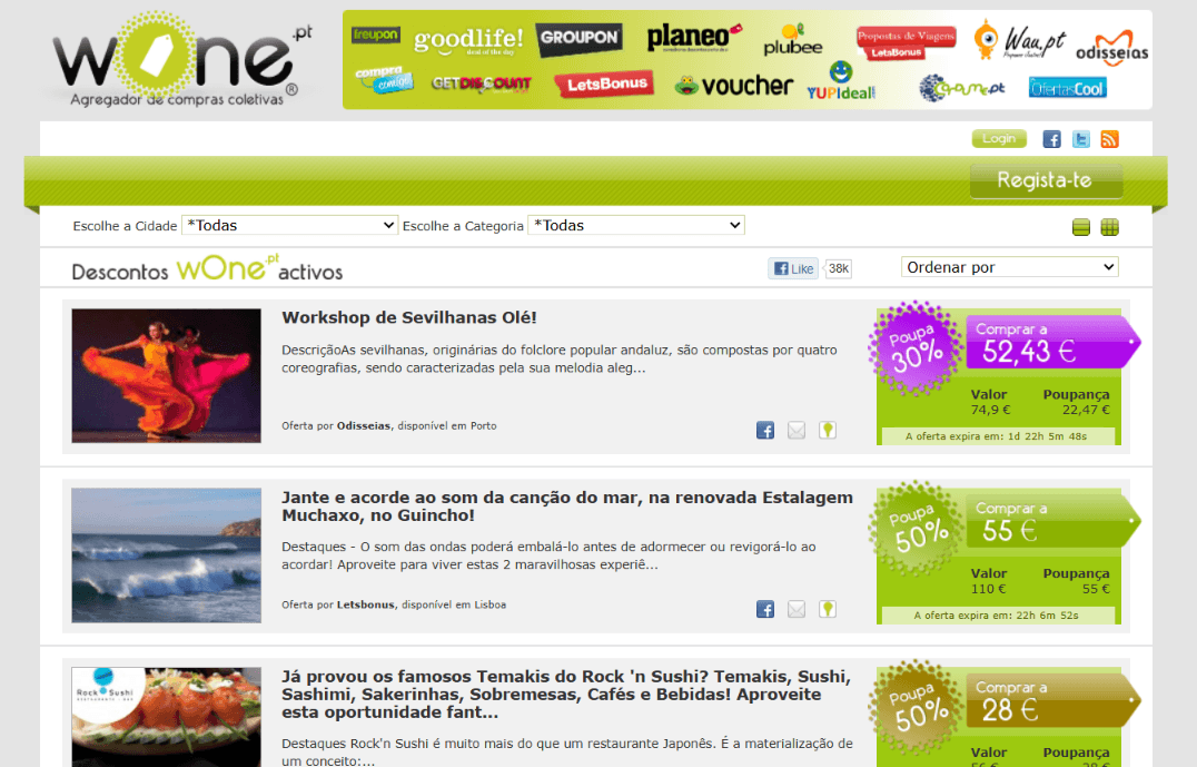 Interface Clássica do wOne.pt