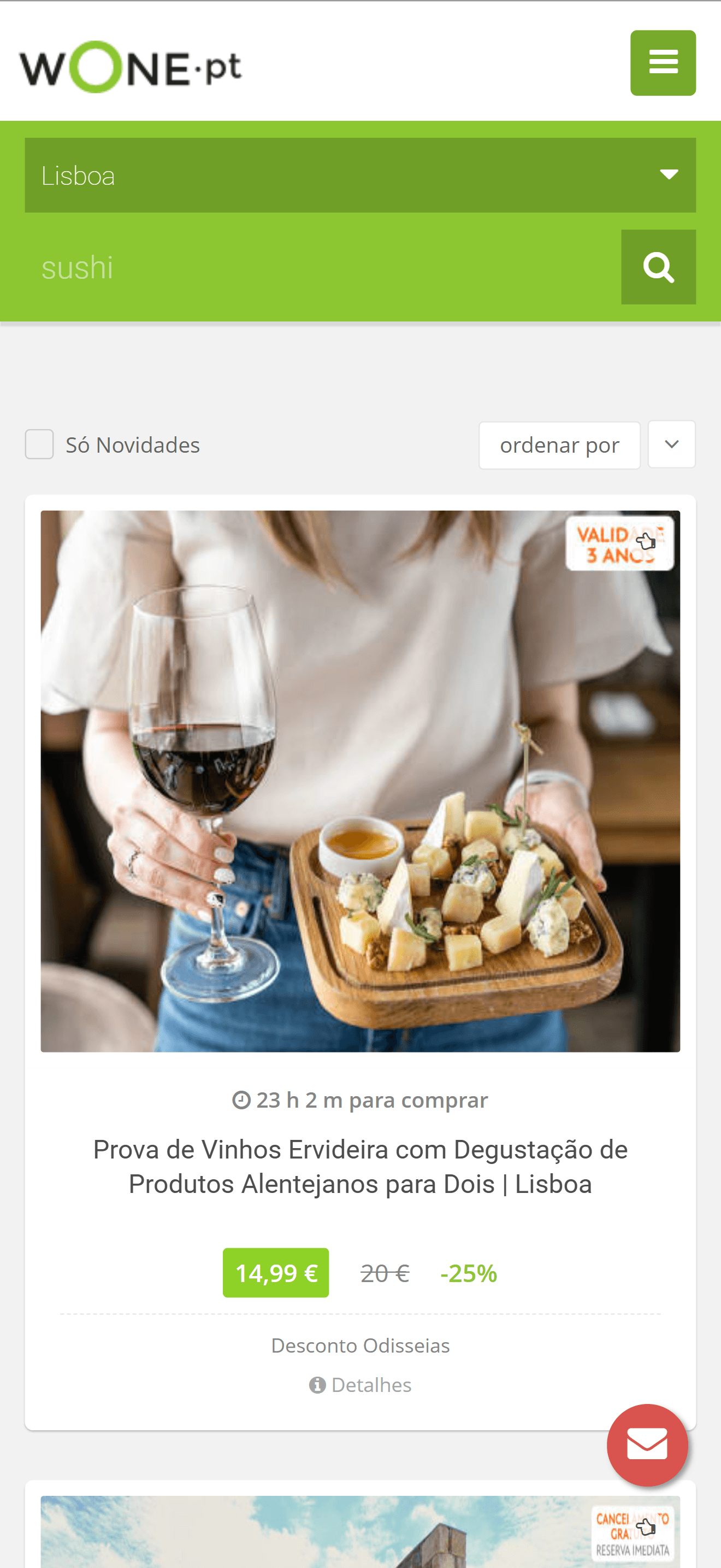 Interface Responsiva Mobile do Motor de Busca wOne